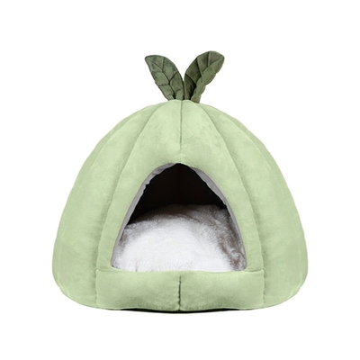 Melon Closed Dog Cave House Small Breathable Warm Cat Nest Mat